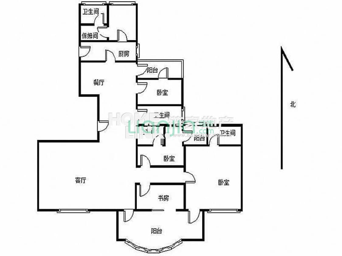 【云顶至尊_厦门云顶至尊楼盘】四居室户型图|4室2厅4卫建面 278m05