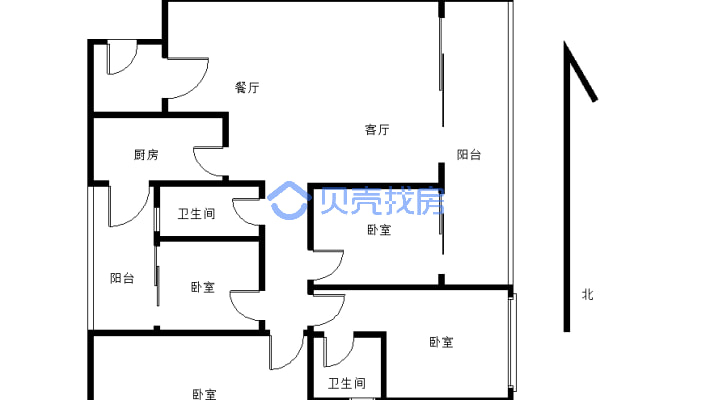 丽湾名邸 四房两厅 东南向-户型图