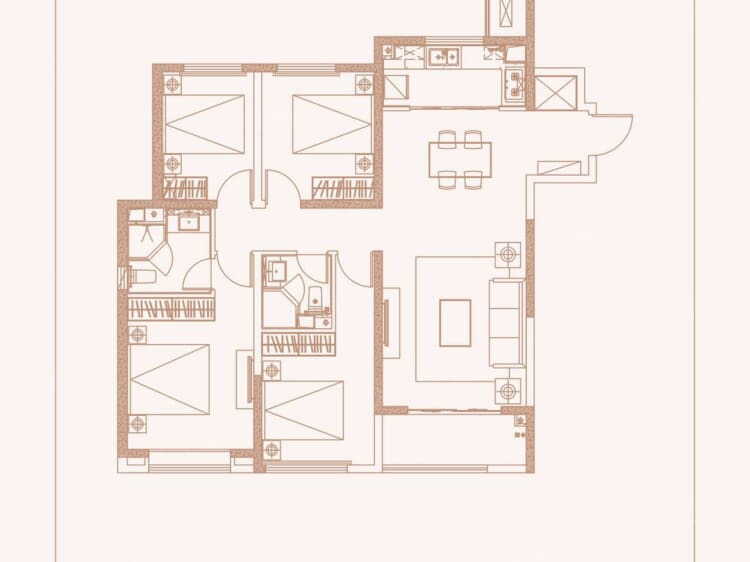 融创天朗南长安街壹号4室2厅2卫户型图