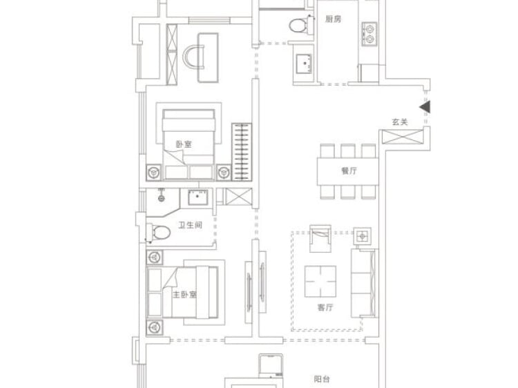 【万科公园大道_合肥万科公园大道楼盘】三居室户型图|3室2厅1厨1卫建