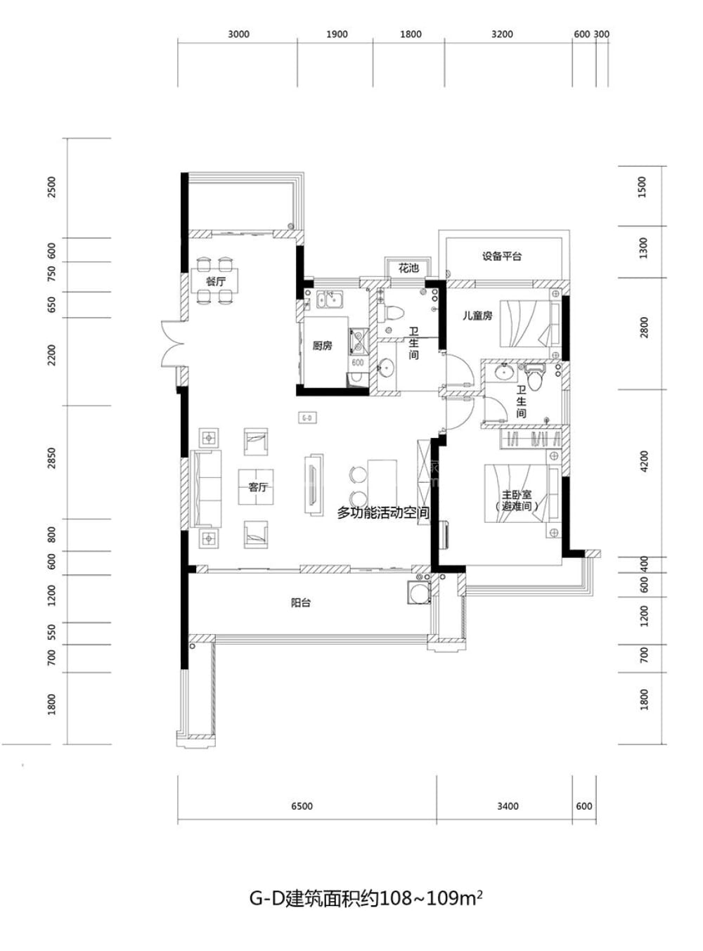 【文一云溪湾_合肥文一云溪湾楼盘】零居室户型图|4室2厅1厨2卫建面