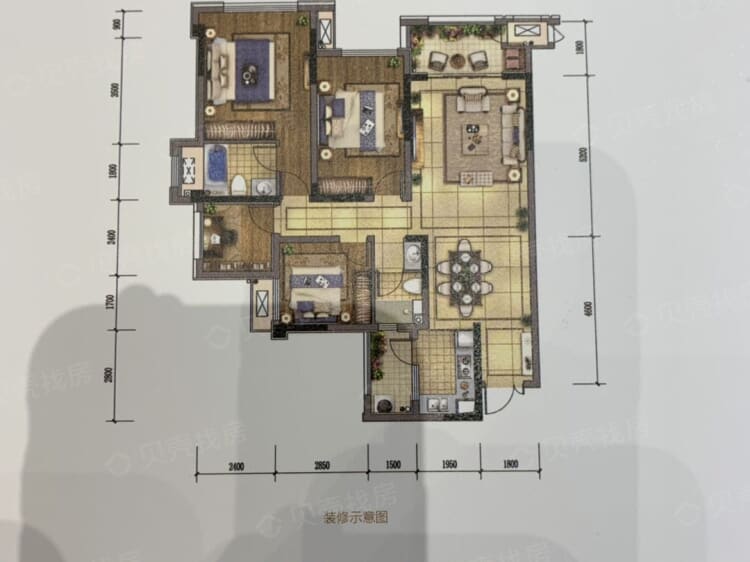 【麓铭府_重庆麓铭府楼盘】三居室户型图|3室2厅1厨2