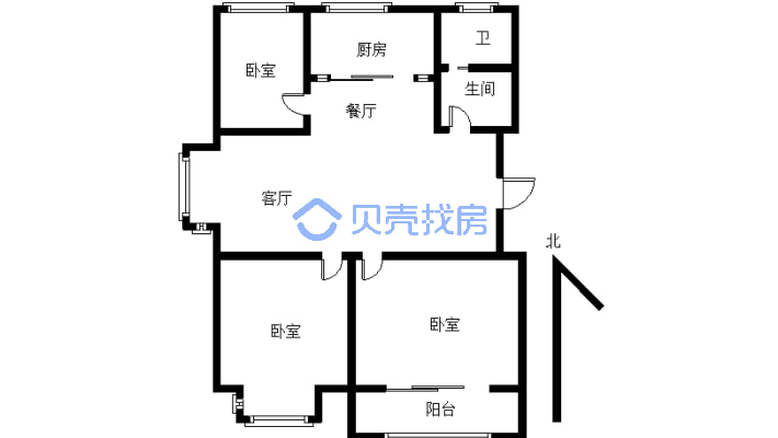 天瑞花园精装三室  西边户 业主诚心放卖 看房方便-户型图