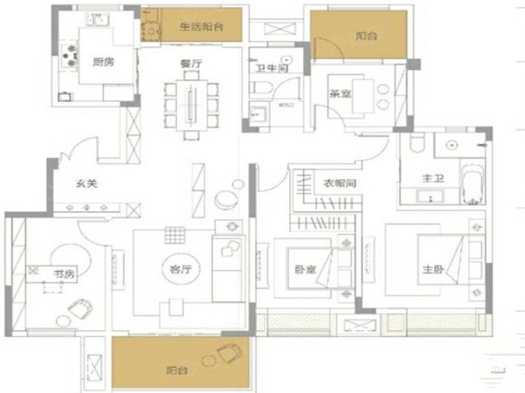 华润公园九里4室2厅2卫户型图