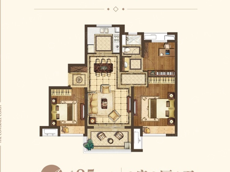 中建锦绣熙岸3室2厅1卫户型图