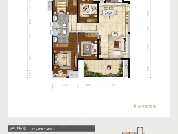 【金科观天下_南宁金科观天下楼盘】四居室户型图|4室