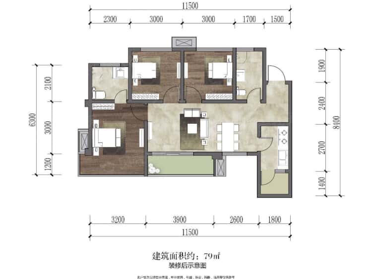 【阳光珑悦台_眉山阳光珑悦台楼盘】三居室户型图|3室