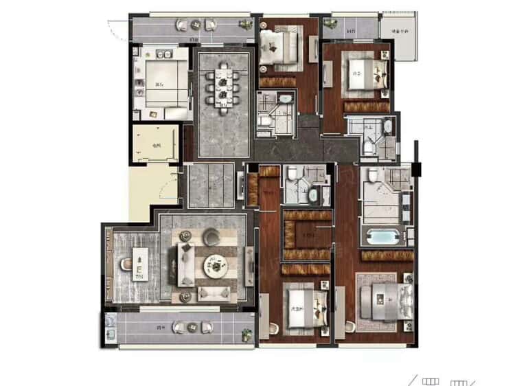 保利滨江上品5室2厅4卫户型图