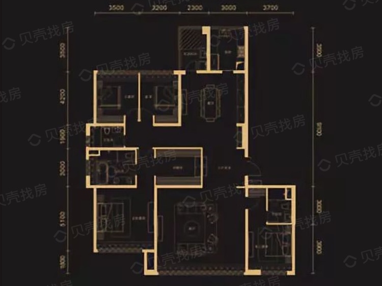 保利天悦4室2厅3卫户型图