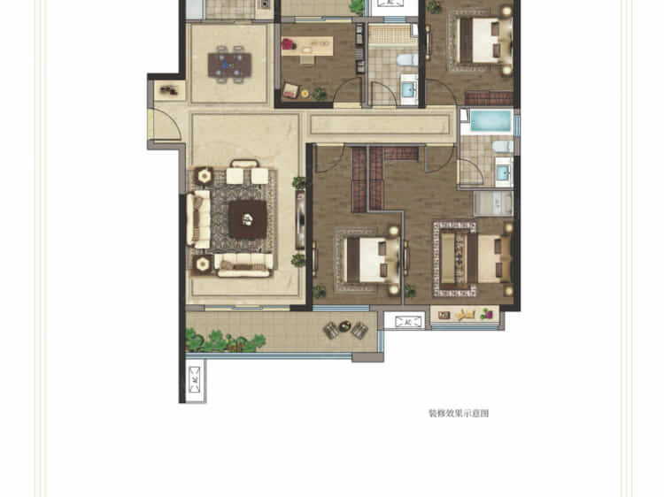 龙湖碧桂园·天宸原著4室2厅2卫户型图