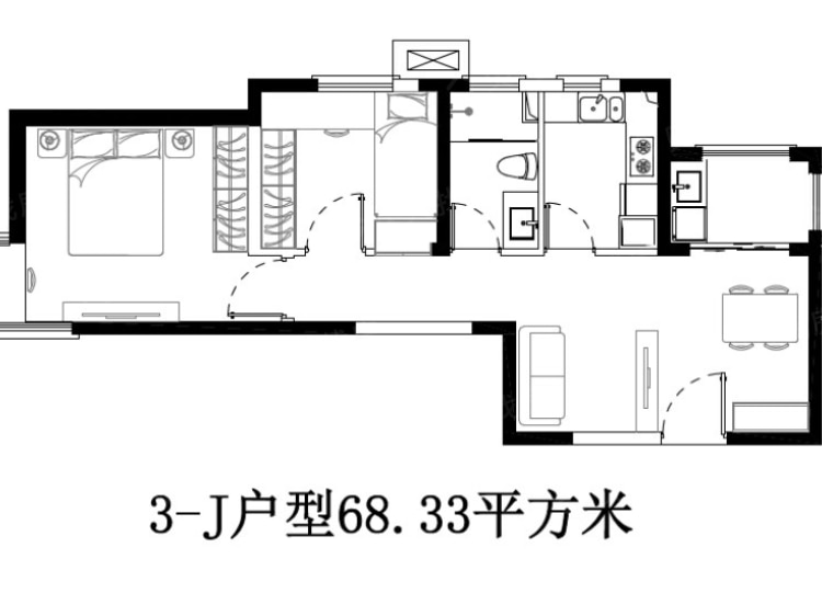 宝林枫景苑2室1厅1卫户型图