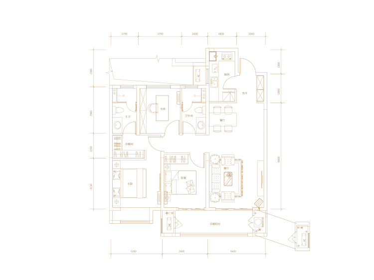 富力建业·盛悦府3室2厅2卫户型图