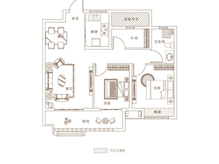 力高前城天悦府3室2厅1卫户型图