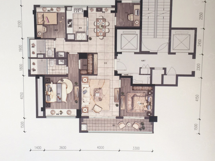 绿城九龙仓桂语朝阳4室2厅2卫户型图