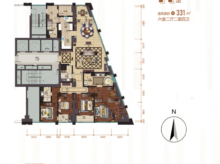 【众安嘉润公馆_杭州众安嘉润公馆楼盘】六居室户型图|6室2厅2厨4卫建