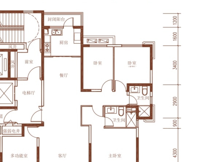 西安恒大悦龙台4室2厅2卫户型图