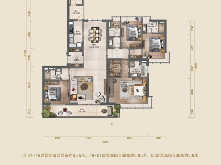 西关海5室2厅4卫户型图