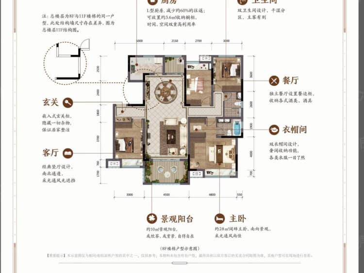 【悦麓山_重庆悦麓山楼盘】三居室户型图|3室2厅1厨2