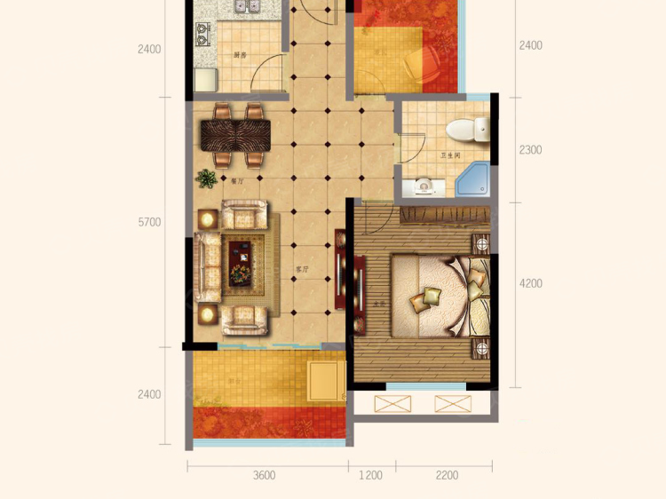 佳丰·京艺湾一居室户型图大全-儋州佳丰·京艺湾一居室房型图-平面