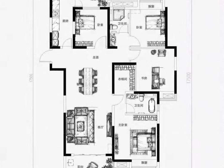 保利时代4室2厅2卫户型图