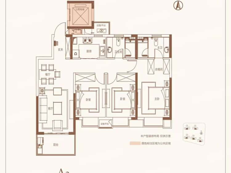 【新力榕园_南昌新力榕园楼盘】三居室户型图|3室2厅1厨2卫建面 117m