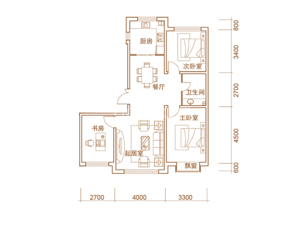 【睿德上品_长春睿德上品楼盘】三居室户型图|房型图-长春贝壳新房