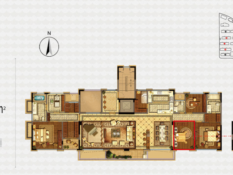 融信杭州公馆5室1厅3卫户型图