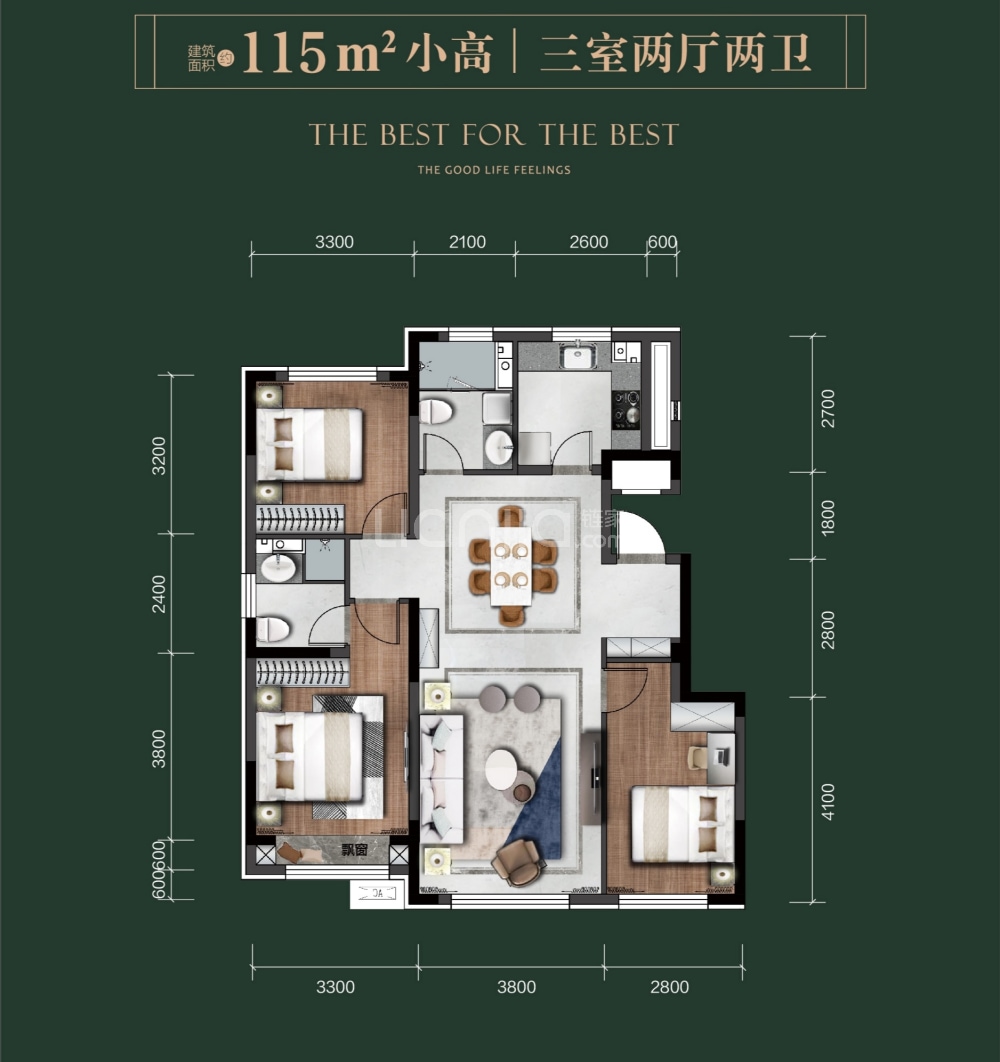 【宝裕悦兰湾_抚顺宝裕悦兰湾楼盘】零居室户型图|4室