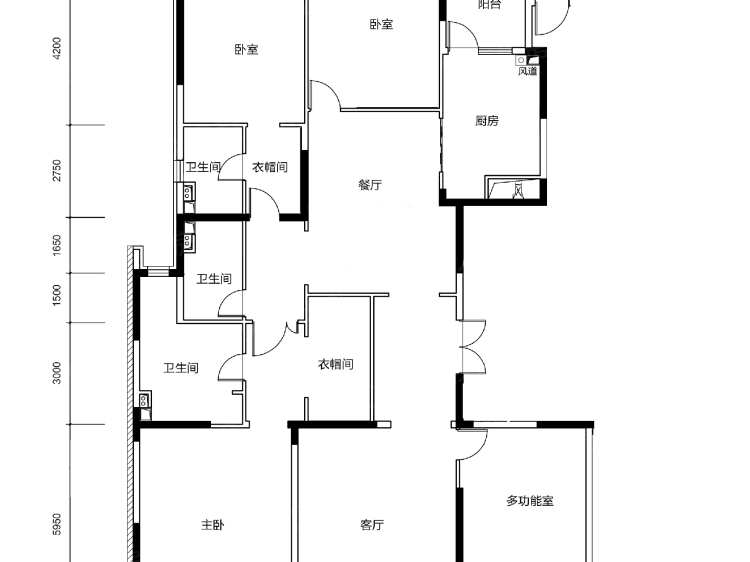 恒大御景北区4室2厅3卫户型图