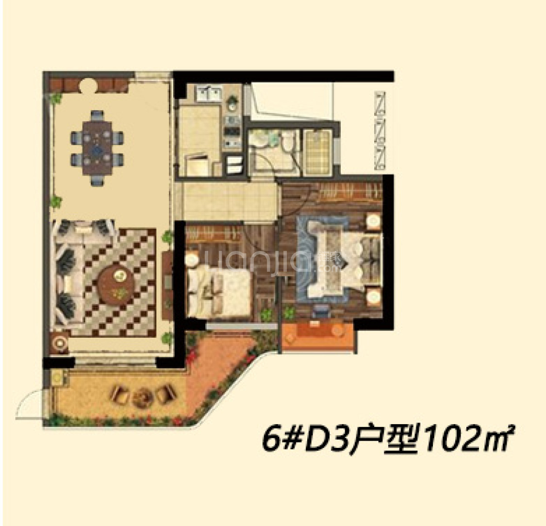 【星河澜月湾_常州星河澜月湾楼盘】二居室户型图|2室