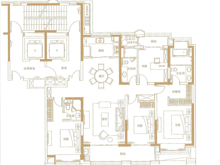 【苏宁檀悦_南昌苏宁檀悦楼盘】四居室户型图|4室2厅1厨3卫建面 202m