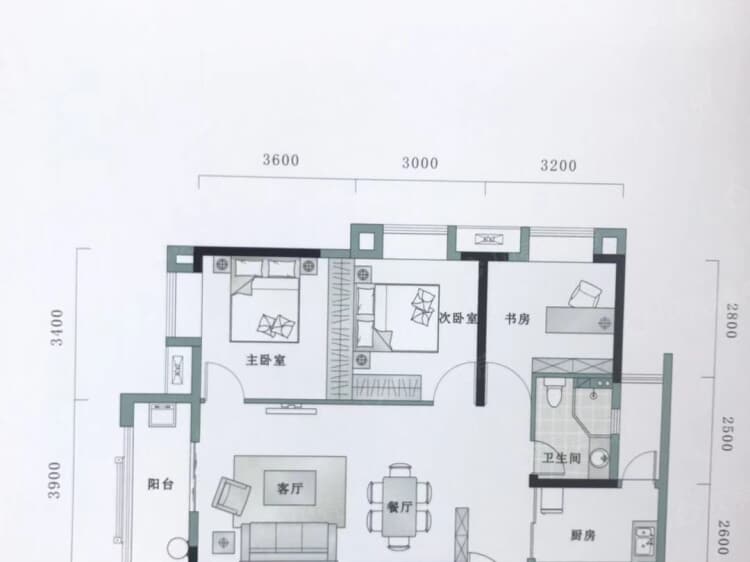 梧桐花园3室2厅1卫户型图