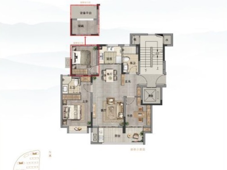 湖畔樾山3室2厅2卫户型图