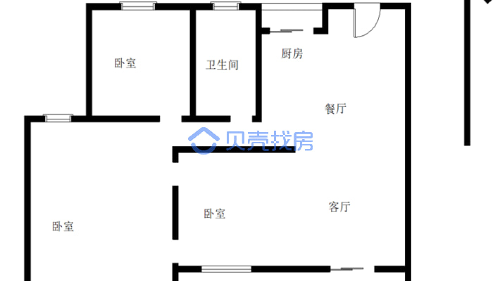嘉和迎宾城中高层毛培三房两厅两卫-户型图