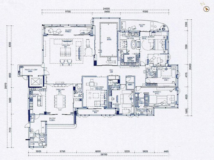 富力壹号半岛4室3厅5卫户型图