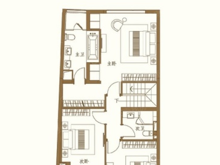 银亿公园壹号3室2厅3卫户型图