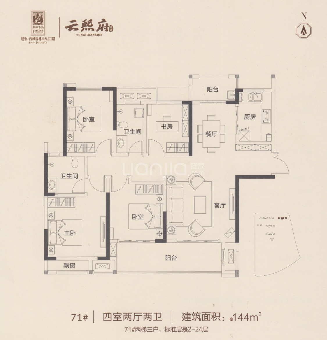 【建业云熙府三期_漯河建业云熙府三期楼盘】四居室图