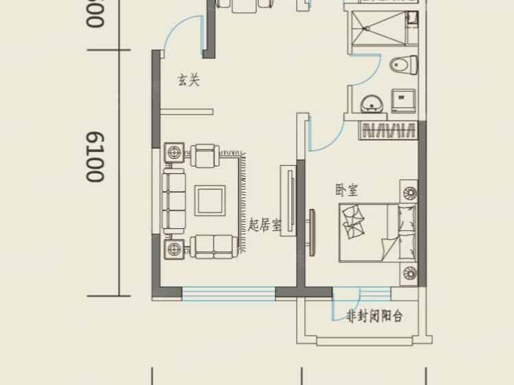 【长堤湾_沈阳长堤湾楼盘】二居室户型图|2室2厅1厨1卫建面 95m05