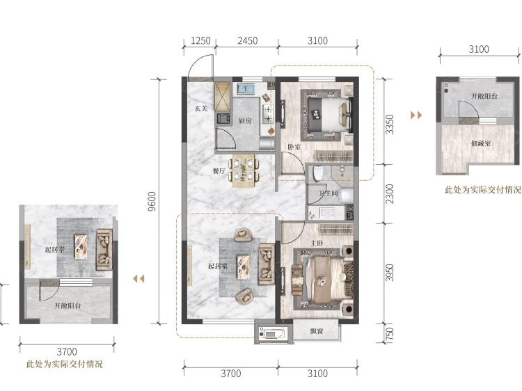 【金地悦城大境朗悦_沈阳金地悦城大境朗悦楼盘】二居室户型图|2室2厅