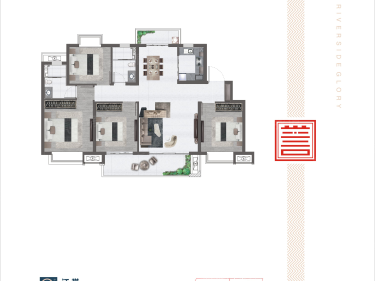 力高君誉滨江4室2厅2卫户型图