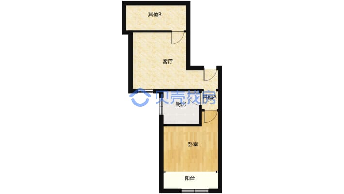高新区 利君明天55平一室一厅南向 随时可签-户型图