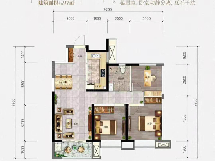 【华润置地·未来城市_西安华润置地·未来城市楼盘】三居室户型图|3