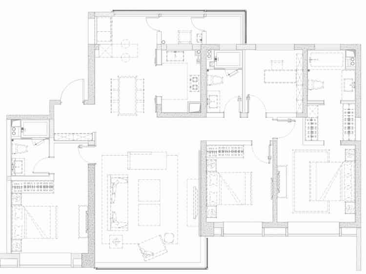 【华润置地·悦府_西安华润置地·悦府楼盘】四居室户型图|4室2厅1厨3