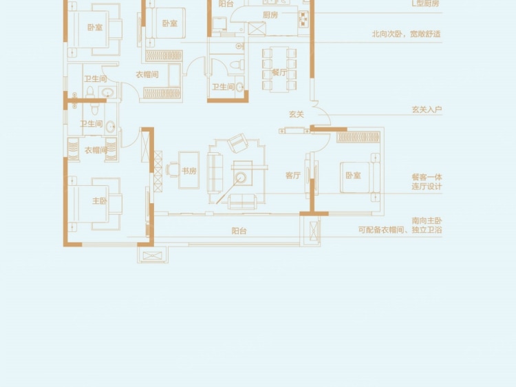 永威逸阳溪畔楼盘】四居室户型图|4室2厅1厨3卫建面 194m05房型图