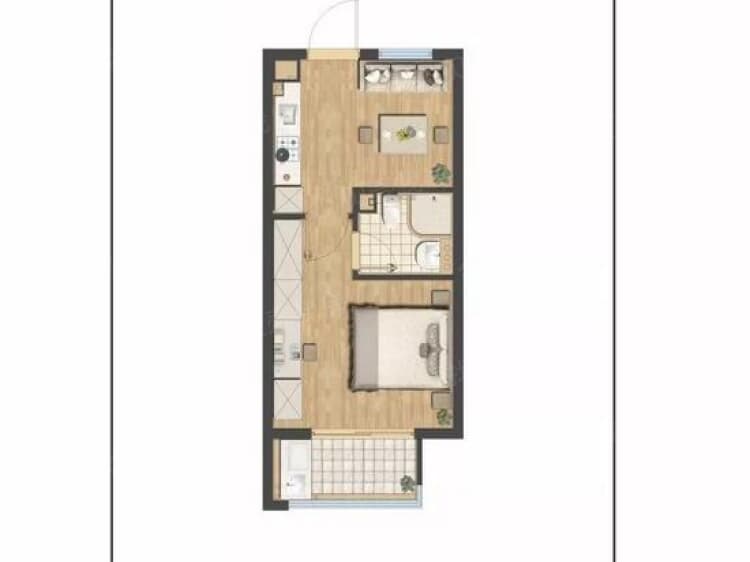 苕溪学府1室1厅1卫户型图