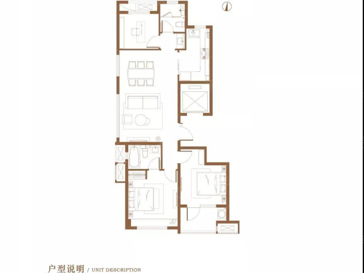 红星天铂3室2厅2卫户型图