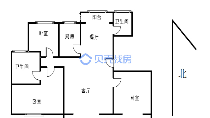 梦灏御园 3室2厅 西-户型图