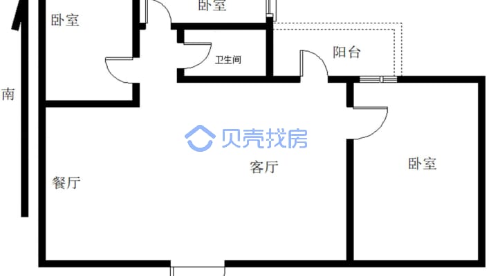 帝景大厦  电梯两房出售  方便看房-户型图