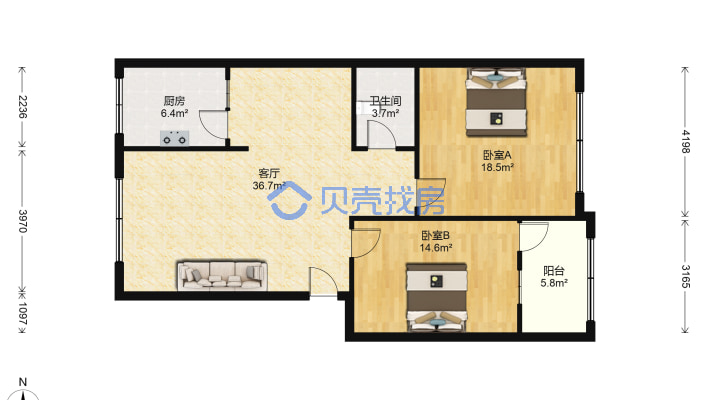 瑞东花园南北通透户型好楼层