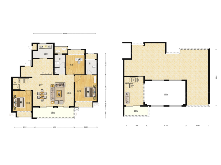 中建锦绣越府3室2厅2卫户型图